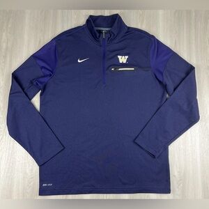 Nike Washington Huskies Men's Purple Dri-Fit 1/4 Zip Pullover Jacket Size Large